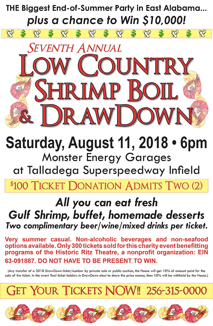 Low Country Shrimp Boil and Drawdown – Historic Talladega Ritz Theatre